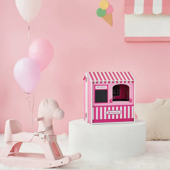 Kids Teamson Olivia's Little World Dreamland City Café Dollshouse, Pink -FINAL SALE
