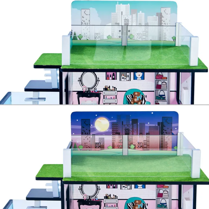 Kids Teamson Olivia's Little World Dreamland Barcelona Dollhouse with 10 Accessories, Turquoise/Black -FINAL SALE