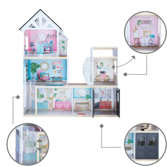 Kids Teamson Olivia's Little World Dreamland 3-Story Mansion Dollhouse for 12" Dolls- FINAL SALE