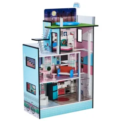 Kids Teamson Olivia's Little World Dreamland Barcelona Dollhouse with 10 Accessories, Turquoise/Black -FINAL SALE