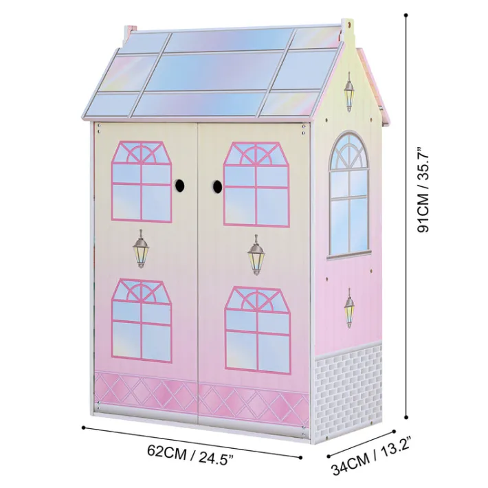 Kids Teamson Olivia's Little World Dreamland Glass-Look Dollshouse for 12" Dolls, Multi-Color