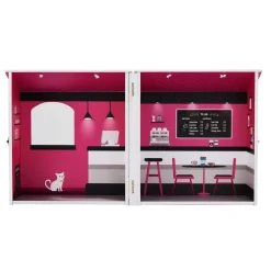 Kids Teamson Olivia's Little World Dreamland City Café Dollshouse, Pink -FINAL SALE