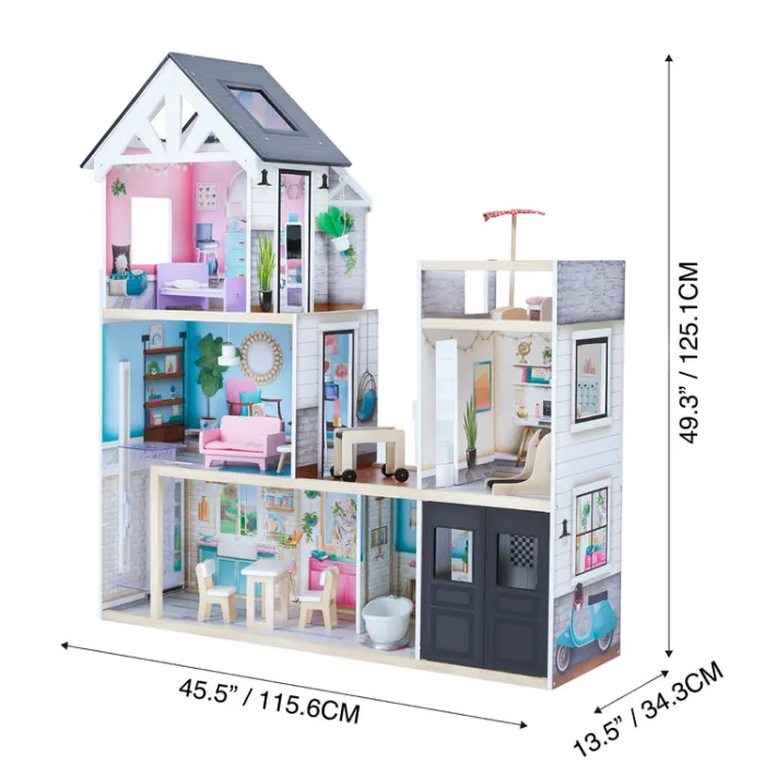 Kids Teamson Olivia's Little World Dreamland 3-Story Mansion Dollhouse for 12" Dolls- FINAL SALE