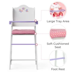 Kids Teamson Olivia's Little World Little Princess Kids Baby Dolls High Chair, Purple