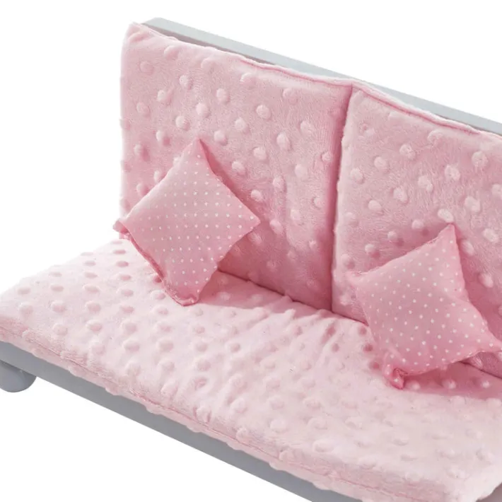 Kids Teamson Olivia's Little World Little Princess Lounge Set with Couch, Chair and Coffee Table, Light Pink/Gray -FINAL SALE