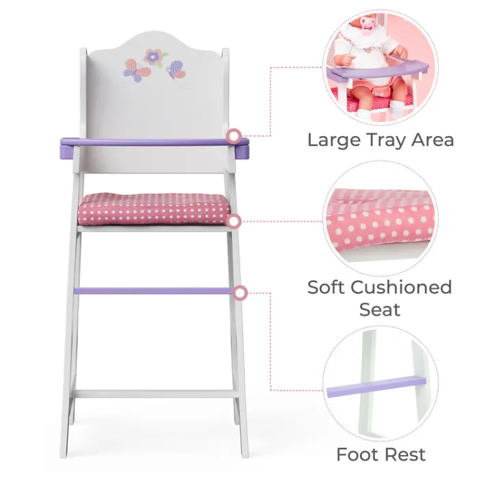 Kids Teamson Olivia's Little World Little Princess Kids Baby Dolls High Chair, Purple