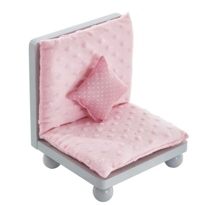 Kids Teamson Olivia's Little World Little Princess Lounge Set with Couch, Chair and Coffee Table, Light Pink/Gray -FINAL SALE