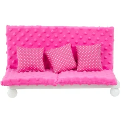 Kids Teamson Olivia's Little World Little Princess Lounge Set with Couch, Chair and Coffee Table, Hot Pink/White -FINAL SALE