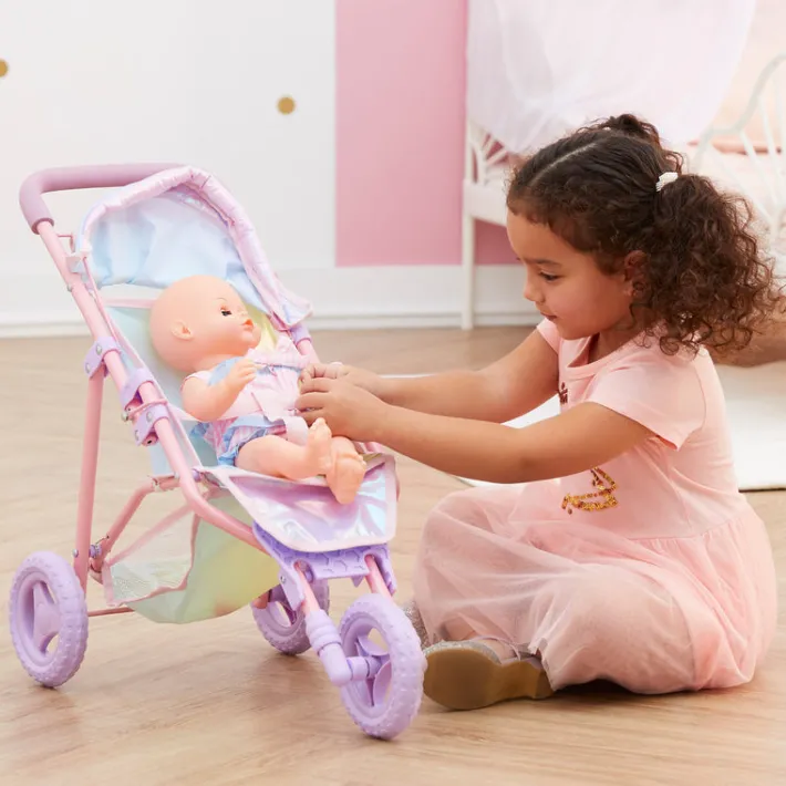 Kids Teamson Olivia's Little World Magical Dreamland Baby Doll Jogging Stroller, Iridescent/Purple