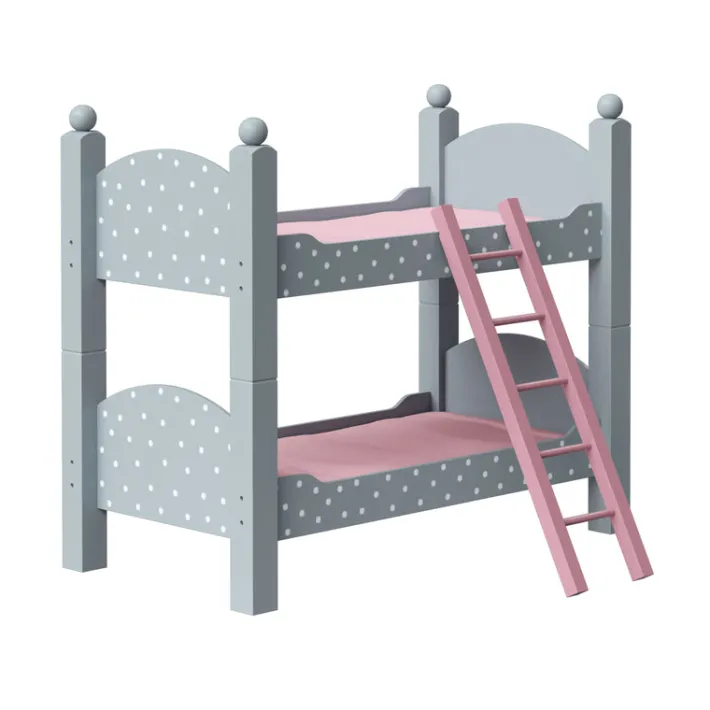 Kids Teamson Olivia's Little World Polka Dots Princess Double Bunk Bed for 18" Dolls, Gray