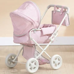 Kids Teamson Olivia's Little World Polka Dot Princess Baby Doll Pram Stroller, Pink/Gray