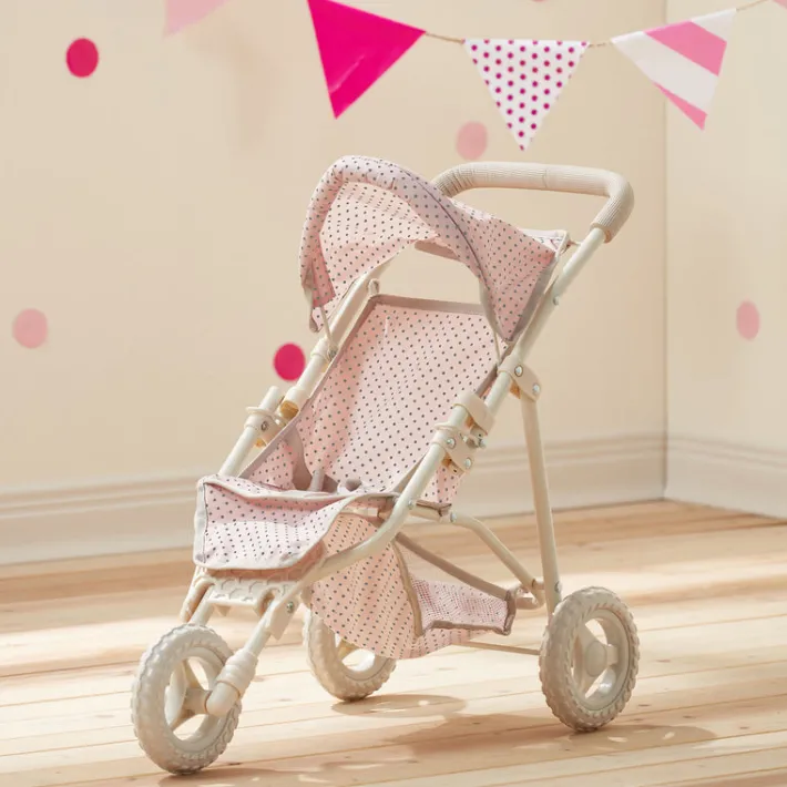Kids Teamson Olivia's Little World Polka Dot Princess Baby Doll Jogging Stroller, Pink/Gray