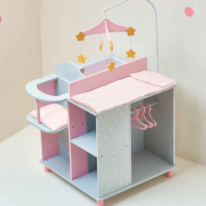 Kids Teamson Olivia's Little World Polka Dots Princess Baby Doll Changing Station, Gray/Pink