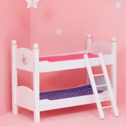 Kids Teamson Olivia's Little World Polka Dots Princess 18" Dolls Bunk Bed, White