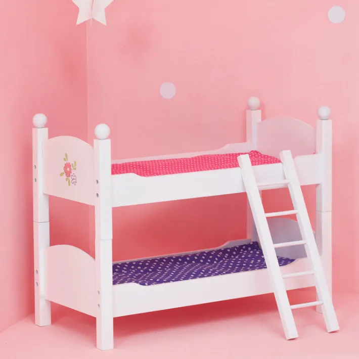 Kids Teamson Olivia's Little World Polka Dots Princess 18" Dolls Bunk Bed, White