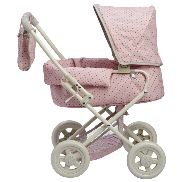 Kids Teamson Olivia's Little World Polka Dot Princess Baby Doll Pram Stroller, Pink/Gray