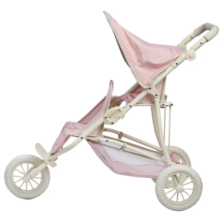 Kids Teamson Olivia's Little World Polka Dot Princess Baby Doll Twin Jogging Stroller, Pink/Gray