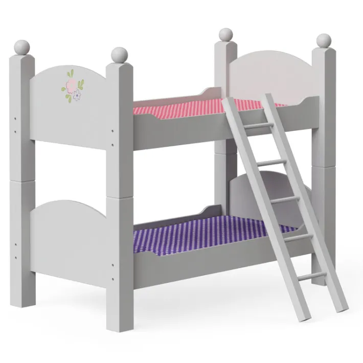 Kids Teamson Olivia's Little World Polka Dots Princess 18" Dolls Bunk Bed, White