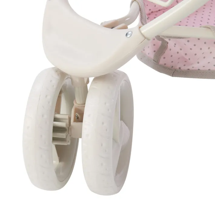 Kids Teamson Olivia's Little World Polka Dot Princess Baby Doll Convertible Stroller, Pink/Gray