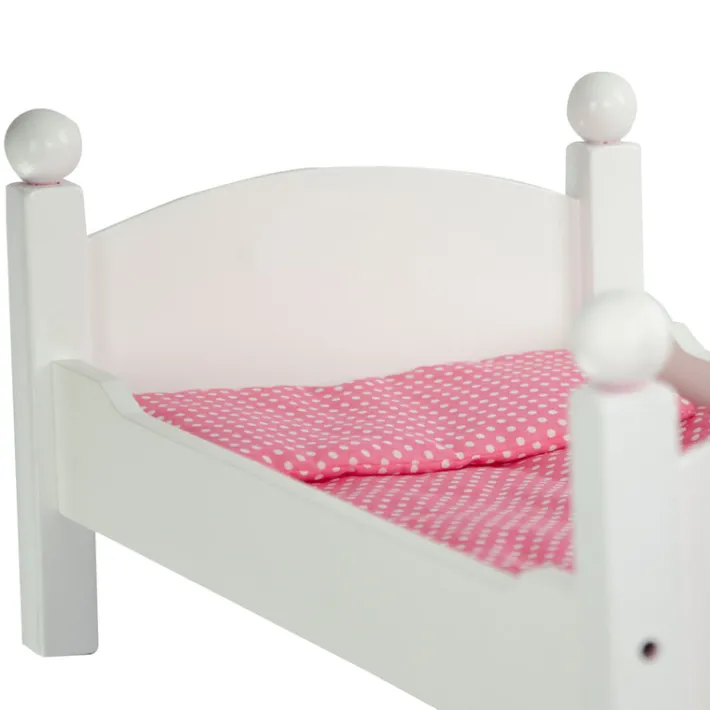 Kids Teamson Olivia's Little World Polka Dots Princess 18" Dolls Bunk Bed, White