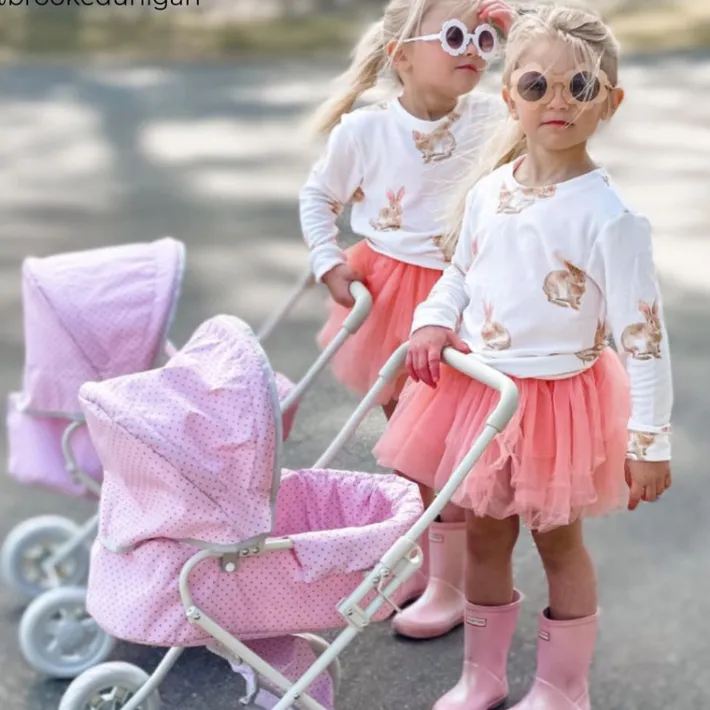 Kids Teamson Olivia's Little World Polka Dot Princess Baby Doll Pram Stroller, Pink/Gray