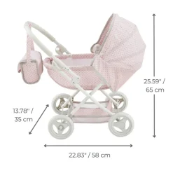 Kids Teamson Olivia's Little World Polka Dot Princess Baby Doll Pram Stroller, Pink/Gray