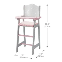 Kids Teamson Olivia's Little World Polka Dots Princess Kids Baby Dolls High Chair, Gray
