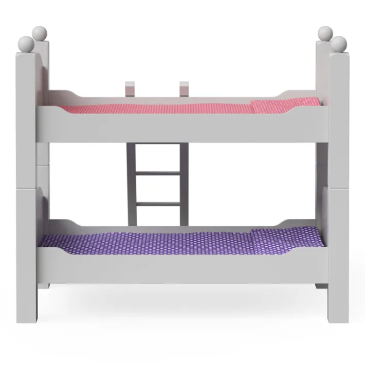 Kids Teamson Olivia's Little World Polka Dots Princess 18" Dolls Bunk Bed, White