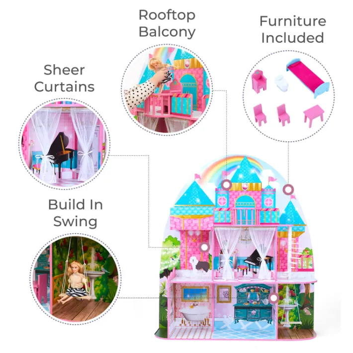 Kids Teamson Olivia's Little World Princess Castle Dollhouse for 12" Dolls- FINAL SALE