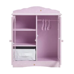 Kids Teamson Olivia's Little World Twinkle Stars Princess Fancy Closet with Hangers for 18" Dolls, Pink