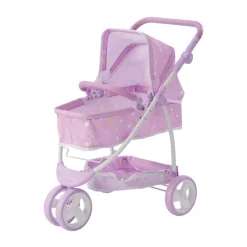 Kids Teamson Olivia's Little World Twinkle Star Princess Baby Doll Convertible Pram, Purple