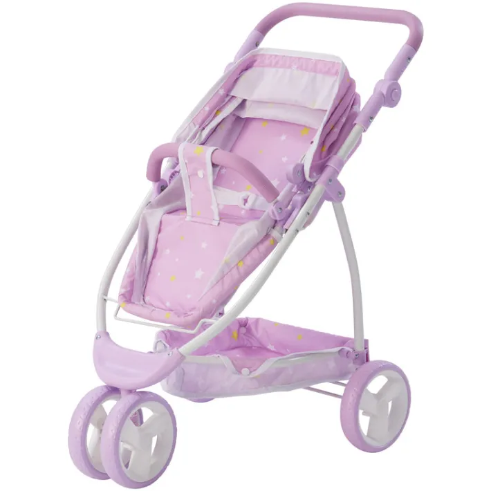 Kids Teamson Olivia's Little World Twinkle Star Princess Baby Doll Convertible Pram, Purple