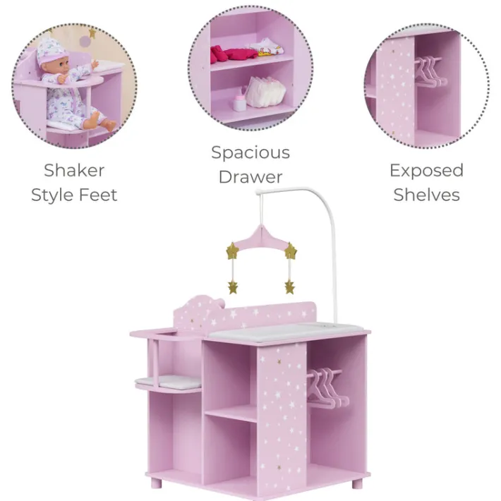 Kids Teamson Olivia's Little World Twinkle Stars Princess 4-in-1 Baby Dolls Furniture