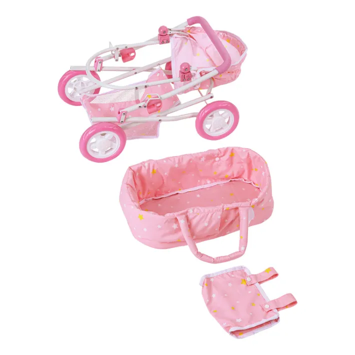 Kids Teamson Olivia’s Little World Wishing Stars Deluxe 2-in-1 Baby Doll Stroller, Pink