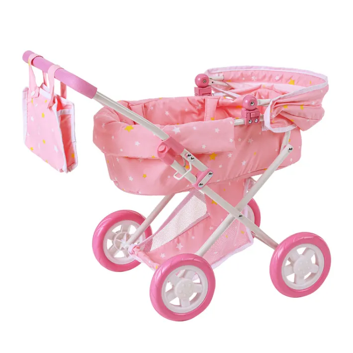 Kids Teamson Olivia’s Little World Wishing Stars Deluxe 2-in-1 Baby Doll Stroller, Pink