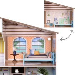 Kids Teamson Olivia's Little World Wooden Dreamland Mediterranean Dollhouse Set -FINAL SALE