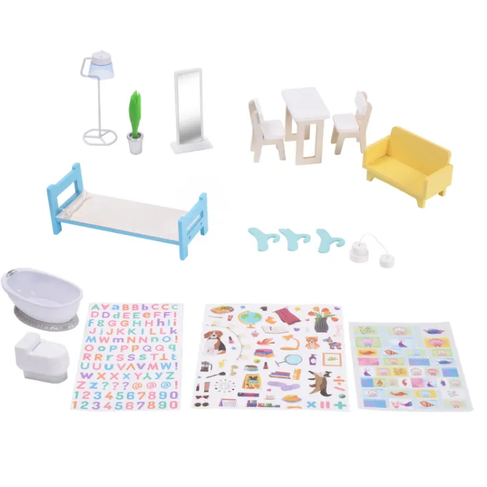Kids Teamson Olivia's Little World Wooden Dreamland Mediterranean Dollhouse Set -FINAL SALE