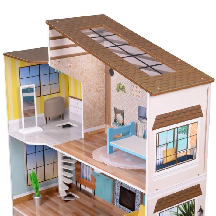 Kids Teamson Olivia's Little World Wooden Dreamland Mediterranean Dollhouse Set -FINAL SALE