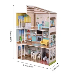 Kids Teamson Olivia's Little World Wooden Dreamland Mediterranean Dollhouse Set -FINAL SALE