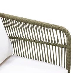 Teamson 4-Piece Acacia Patio Conversation Set with Cushions, Sage Green & Natural Wood