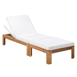 Teamson 2-Piece Outdoor Modular Sectional Set with Cushions, Natural Finish