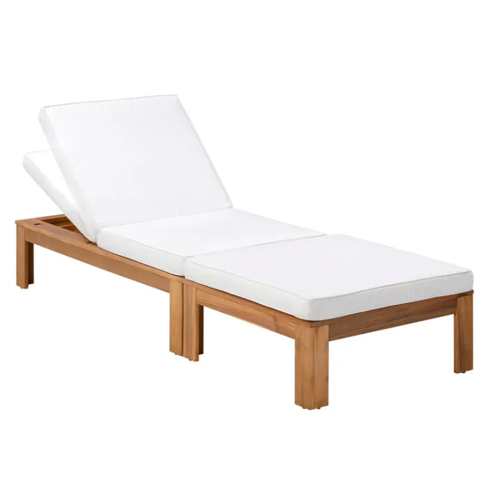 Teamson 2-Piece Outdoor Modular Sectional Set with Cushions, Natural Finish