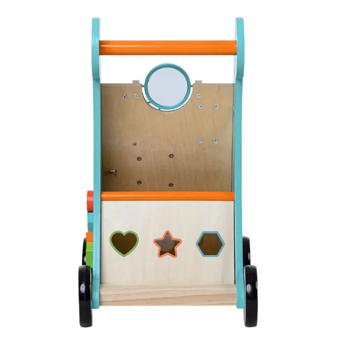 Kids Teamson Preschool Play Lab Baby Walker and Activity Station, Natural/Blue