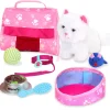Kids Teamson Sophia's 8 pcs White Plush Kitty Cat and Carrier Playset for 18" Dolls, Multi