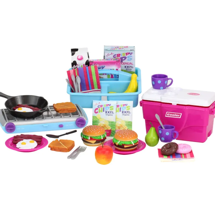 Kids Teamson Sophia's 9 Piece Camp Stove and Food Set for 18" Dolls, Multicolor -FINAL SALE