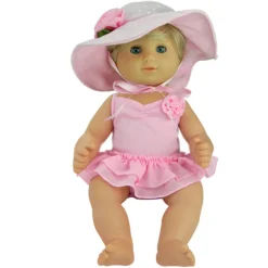 Kids Teamson Sophia's Bathing Suit, Sun Hat & Flip Flops for 15