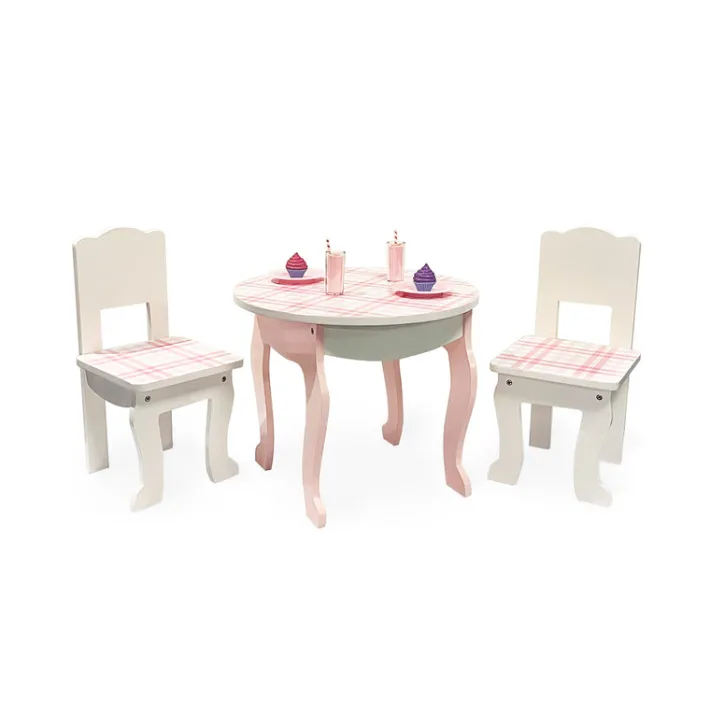 Kids Teamson Sophia's by Kids Aurora Princess Table & Chairs, Dessert for 18" Dolls, Pink- FINAL SALE