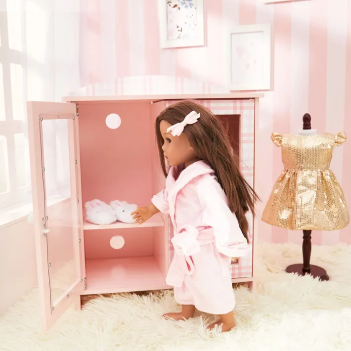 Kids Teamson Sophia's by Kids Aurora Princess Closet, Robe, Slippers for 18" Dolls, Pink- FINAL SALE