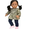 Kids Teamson Sophia's Cheetah Tunic and Jeggings for 15'' Baby Dolls, Tan/Navy Blue