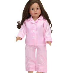 Kids Teamson Sophia's Classic Satin Pajama with Fuzzy Bunny Slippers for 18